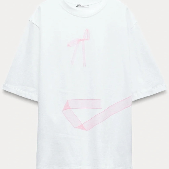ZARA, Bows t-shirt, size Large - Picture 2 of 9